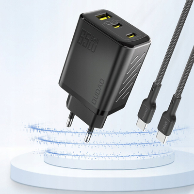 Karikues USB Dudao A29EU GaN, 65W, 2x USB C 1x USB A, i zi