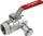 Rubinet sferik Giacomini R250DS, 3/4", lidhje femër–femër, i kuq