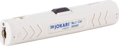 Mjet për zhvesh izolimin Jokari 1 Cat 4.5–10mm², për kabllo Cat 5–Cat 7, plastikë e verdhë