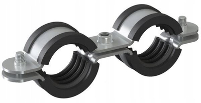Mbajtëse tubash double clamp me tiple, 1/2" 20-23mm, metalike
