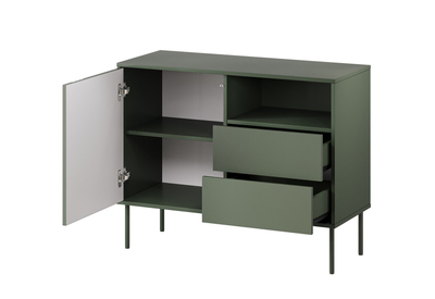 Komodë Cama Meble Tresse 1D2S, 100x40x75 cm, matte, jeshile