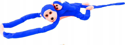 Lodër pelushi Mascot Plush Monkey with Baby, majmun, 70 cm, blu