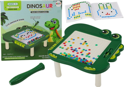Tabelë magnetike edukative Leantoys Dinosaur, sipërfaqe magnetike, jeshile