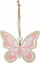 Dekor varëse druri MFP Butterfly, 7 cm, set 2 copë, rozë