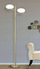 Lampë dyshemeje Glamy Oval, 51x24x180 cm, metal ngjyrë ari, sfera xhami të bardha