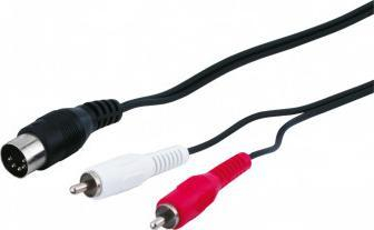 Kabllo audio DIN 5 pin në 2x CINCH, 1.5m, e zezë