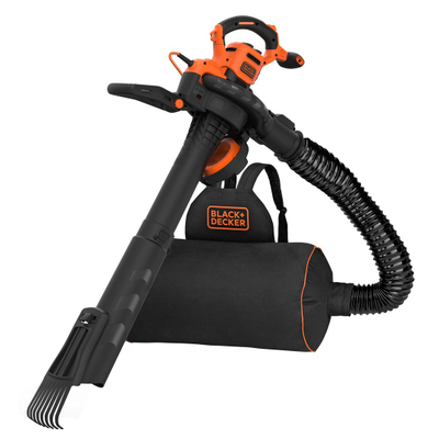 Fshesë gjethe Black&Decker BEBLV301, funksion thithje dhe fryrje, thërrmim gjethe, portokalli