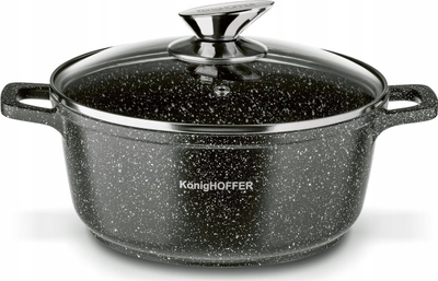 Set tenxheresh KonigHOFFER Pollo, mermer, për induksion, i zi me pika të bardha