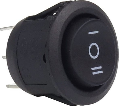 Ndërprerës rrethor AMiO BU03, 12V 230V, 6A, i zi