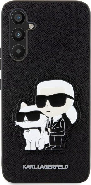 Mbulesë telefoni Karl Lagerfeld Saffiano Karl &amp; Choupette për Samsung Galaxy A34 5G, lëkurë ekologjike, e zezë
