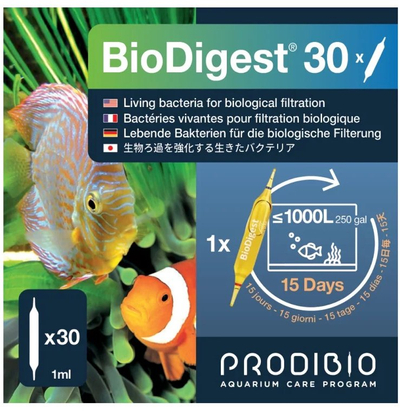 Solucion bakterial për akuarium Prodibio BioDigest, 30 ampula, 1 ml