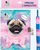 Set ditari me dry dhe byzylyk Cleo and Fran Doggy, dizajn me qenush, për kalamaj