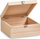 Kuti druri Zeller Solid Wood Box, 20x20x9.5cm, me kapëse metalike, ngjyrë druri natyrale