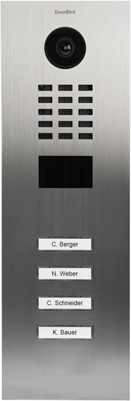 Interfon video DoorBird D2104V, IP LAN, inox V2A i furçuar, për jashtë
