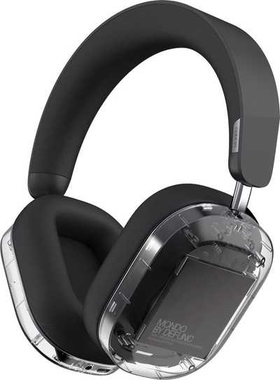 Kufje mbi vesh Defunc MONDO, Bluetooth 5.2, me heqje zhurme, të zeza transparente