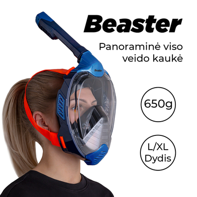 Maskë zhytjeje Beaster BS1520SF, full face, L/XL, blu me të zezë