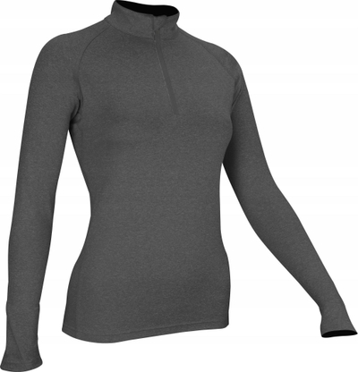 Bluza sportive për femra, mëngë të gjata, qafë me zinxhir, madhësia L, gri
