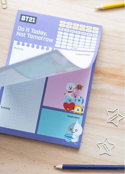 Planer ditor Line Friends BT21 A5, fletë që çaen, me shumë ngjyra