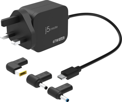 Karikues USB C J5create JUP1565DCF3A FN, 67W GaN PD, 3 konektorë DC, i bardhë