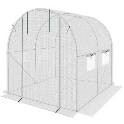 Serë tunel Saska Garden Greenhouse, 200x200x200 cm, PE e përforcuar, e bardhë