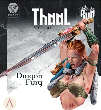Bust figurine Scale75 Thaal Dragon Fury, rezinë, për lyerje me dorë, shumëngjyrëshe