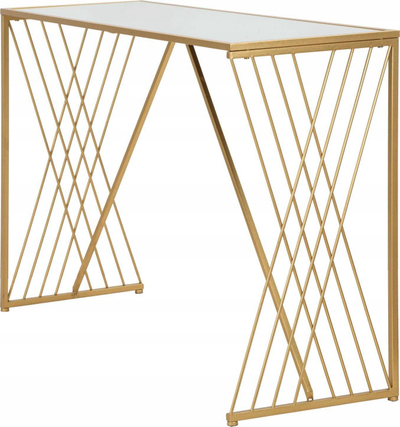 Konsolë Mauro Ferretti Easy, 120x40x80 cm, skelet hekuri, ngjyrë ari
