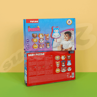 Puzzle për foshnje Puedo Baby Puzzle, set 9 puzzle, 21 pjesë, shumëngjyrëshe