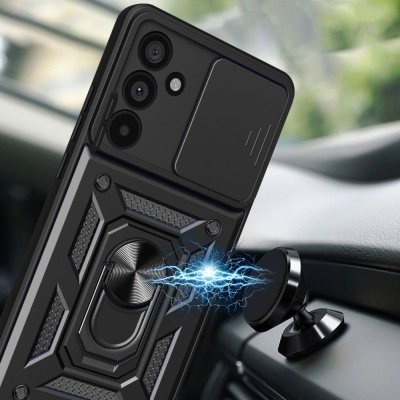 Футрола за телефон Tech-Protect Camshield Pro за Galaxy A56 5G, прстен 360°, заштита за камера, црна