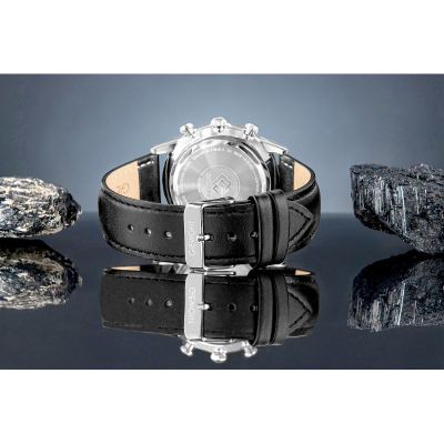 Orë dore meshkujsh Giewont GW5630-A3, kronograf, xham safir, e zezë blu