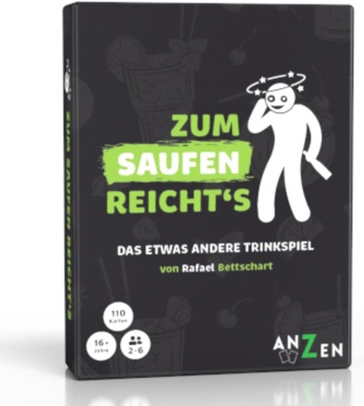 Lojë letra Anzen Zum Saufen Reicht’s, 110 letra, për të rritur, e zezë