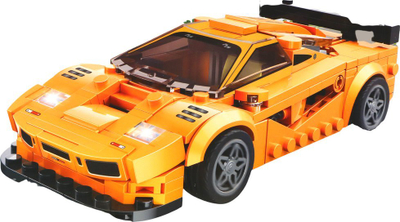 Lodra konstruktore Mcrelan Speed Mecha BB205, 343 pjesë, 2 në 1 makinë dhe robot, portokalli