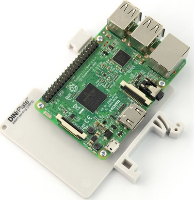 Mbajtëse DINrPlate DRP2 për Raspberry Pi 2 3 4, montim në shinë DIN, plastike, e bardhë