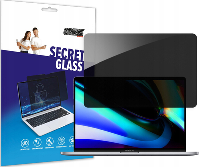 Xham mbrojtës mat GrizzGlass SecretGlass për Apple MacBook Pro 13" 2020, me efekt privatësie, transparent