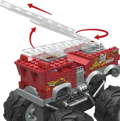Set ndërtimi MEGA Hot Wheels 5 Alarm Fire Truck Monster Truck, 284 copa, me figurë, shumëngjyrësh