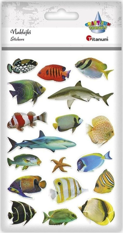 Ngjitëse 3D Titanum Convex Soft Stickers Fish Mix, set 18 copë, shumëngjyrëshe