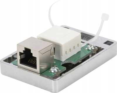 Kuti murale rrjeti Digitus CAT 6A, 1 port RJ45, metal, ngjyrë argjendi
