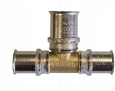 Tee reduktuese PEX Wavin Tigris M5, 20x25x20 mm, bronz
