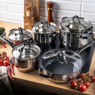 Set tenxheresh dhe tigani Klausberg KB-7702, 12 copë, çelik inox, i argjendtë