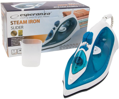 Hekur për hekurosje Esperanza Slider Ceramic EHI002, 2200 W, i kaltër