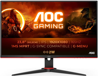 Monitor AOC G2 24G2SPAE, 23.8", Full HD, i zi me të kuqe