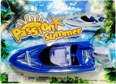 Играчка-чамец Swede Boat 0963, со батерии, пластичен, син и бел
