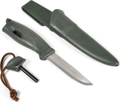 Thikë kampingu Light My Fire Swedish Fire Knife, Sandvik inoks, me ndezëse zjarri të futme, jeshile