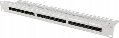 Patch panel Lanberg PP5, 24 порти, Cat.6 UTP, 1U 19", со организатор за кабли, црн