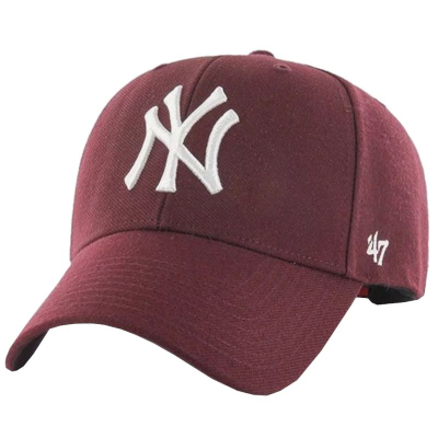 Капа бејзбол 47 Brand New York Yankees MVP, со велкро, бордо