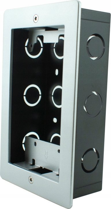 Set montimi në mur Akuvox R20A R20A-2, kuti montimi e fshehtë, kornizë dekoruese, argjendtë