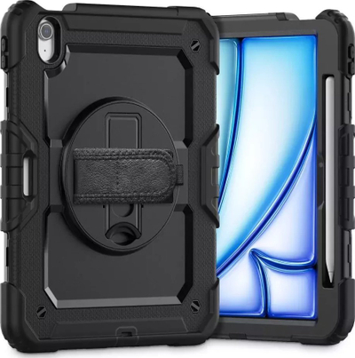 Mbrojtëse tableti Tech-protect SOLID360 për iPad Air 11\" 6 2024, me xham mbrojtës, e zezë