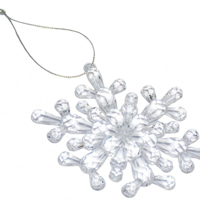 Ornament varëse Koopman Snowflake, akrilik kristal, 12cm, i tejdukshëm