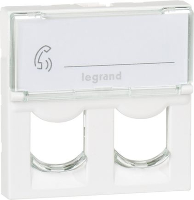 Adapter Keystone Legrand 078610, për 2 porta, me mbajtës etikete, i bardhë