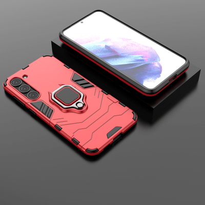 Kejs telefoni Ring Armor për Samsung Galaxy S23+, mbrojtës hibrid TPU PC me unazë magnetike, i zi