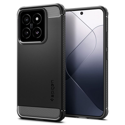 Mbrojtëse për celular Xiaomi 14 Spigen Rugged Armor, e zezë mat